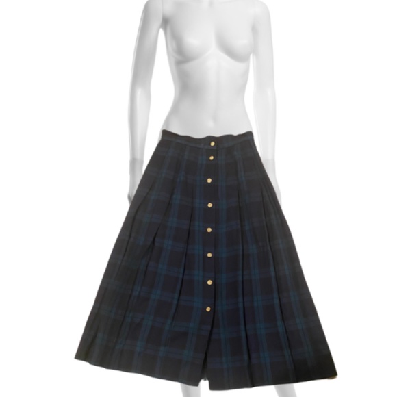 Pleated Tartan Long Skirt ( Vintage size 10 ) more close to a 4-6 - Picture 1 of 3